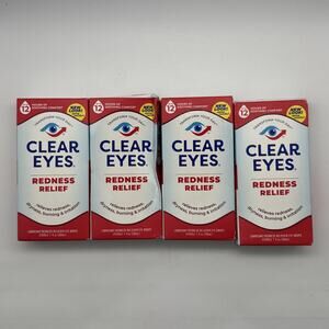 Clear Eyes Redness Eye Relief Eye Drops 1 Oz Lot 4 LARGE BOTTLES Sealed X4 06/27